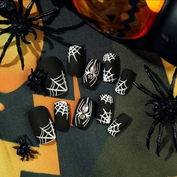 Halloween Press-On Nails – Black Widow - Image 2